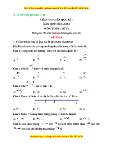 Đề thi giữa kì 2 Toán 6 Kết nối tri thức (Đề 3)