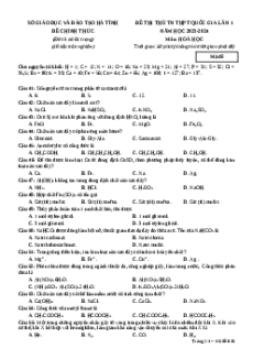 Đề thi thử tốt nghiệp Hóa học Sở GD&ĐT Hà Tĩnh lần 1 năm 2024