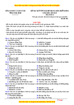 Đề thi thử Địa Lí Sở Ninh Bình lần 1 năm 2021