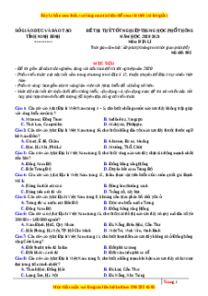 Đề thi thử Địa Lí Sở Ninh Bình lần 1 năm 2021