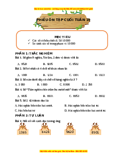 Bài tập cuối tuần Toán lớp 3 Tuần 19 Kết nối tri thức (có lời giải)