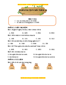Bài tập cuối tuần Toán lớp 3 Tuần 19 Kết nối tri thức (có lời giải)