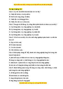 Trắc nghiệm Ôn tập chương 10 Địa lí 10 Chân trời sáng tạo: