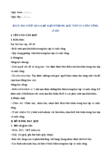 Giáo án Bài 5: Em vượt qua khó khăn trong học tập và cuộc sống Đạo đức lớp 5 Chân trời sáng tạo