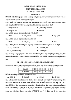 Đề thi thử tốt nghiệp THPT 2025 Hóa học (từ Trường/Sở)