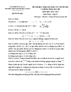 Đề thi HSG Toán 11 Trường THPT Chuyên Bắc Giang