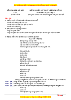Đề thi thử Ngữ văn Sở Hưng Yên lần 1 năm 2023