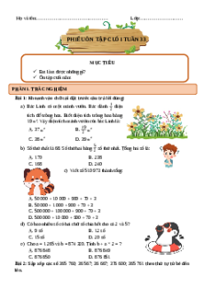 Bài tập cuối tuần Toán 4 Tuần 33 Chân trời sáng tạo (có lời giải)