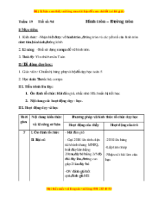 Giáo án Bài 94 Toán lớp 5: Hình tròn. Đường tròn
