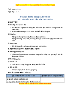Giáo án Tuần 20 HĐTN lớp 2 Cánh diều