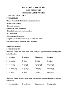 Đề cương ôn tập Cuối kì 2 Tiếng Anh 9 Global Success
