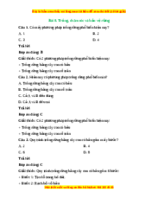 Trắc nghiệm Công nghệ 7 Bài 8 Kết nối tri thức: Trồng, chăm sóc và bảo vệ rừng