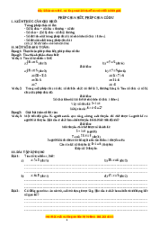 Chuyên đề Phép chia hết, phép chia có dư Toán lớp 3 nâng cao Cánh diều
