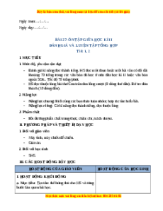 Giáo án Ôn tập giữa học kì 2 Tiếng việt 2 Cánh diều