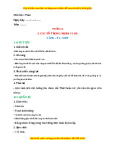 Giáo án Xăng - ti - mét Toán lớp 1 Cánh diều