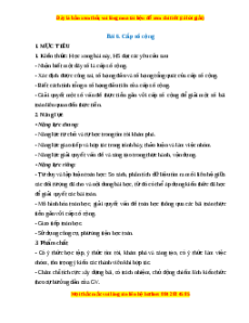 Giáo án Cấp số cộng Toán 11 Kết nối tri thức