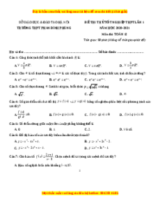 Đề thi thử Toán trường Phan Đình Phùng năm 2021