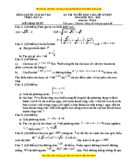 Đề thi vào 10 môn Toán tỉnh Lào Cai năm 2022