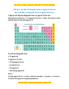 Lý thuyết Sơ lược về bảng tuần hoàn các nguyên tố hóa học KHTN 7 Cánh diều