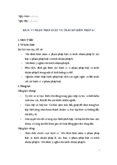 Giáo án Bài 9: Vi phạm pháp luật và trách nhiệm pháp lí Giáo dục công dân 9 Chân trời sáng tạo