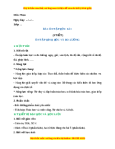 Giáo án Ôn tập học kì 1 - Hình học và Độ lượng Toán 2 Chân trời sáng tạo