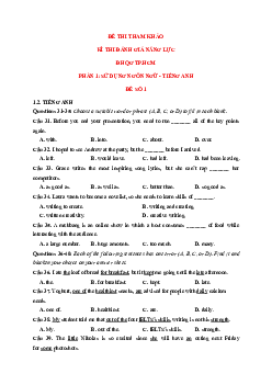 30+ Đề thi ĐGNL ĐHQG TP.HCM VACT môn Tiếng Anh