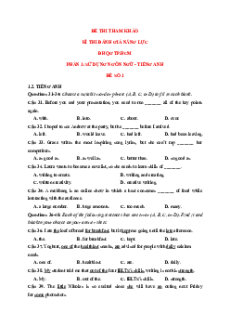 30+ Đề thi ĐGNL ĐHQG TP.HCM VACT môn Tiếng Anh