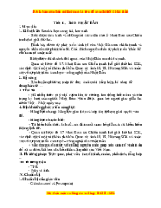Giáo án Bài 9 Lịch sử 9: Nhật Bản