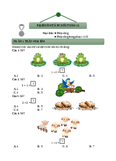 Bài tập cuối tuần Toán lớp 1 Tuần 12 Chân trời sáng tạo (có lời giải)