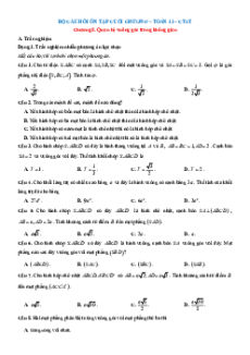 Bài tập ôn tập + Đề kiểm tra Toán 11 Chân trời sáng tạo Chương 8