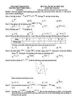 Đề thi thử tốt nghiệp THPT 2025 Toán trường THPT Triệu Sơn 1 - Thanh Hóa