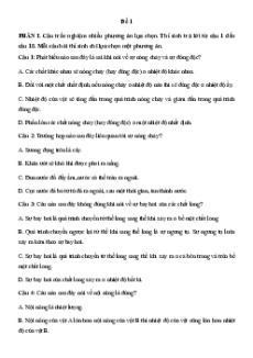 Bộ 3 đề thi Cuối kì 1 Vật lí 12 Cánh diều có đáp án