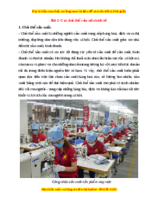 Lý thuyết KTPL 10 Kết nối tri thức Bài 2: Các chủ thể của nền kinh tế