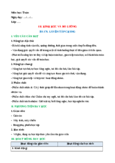 Giáo án Bài 76: Luyện tập chung Toán lớp 5 Cánh diều