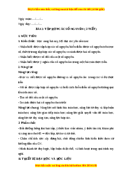Giáo án Tập hợp các số nguyên Toán 6 Cánh diều