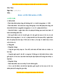 Giáo án Luyện tập chung trang 97 Toán lớp 2 Kết nối tri thức