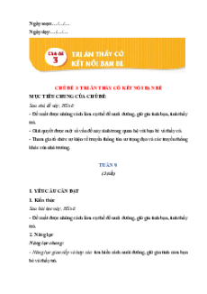 Giáo án Chủ đề 3: Tri ân thầy cô. Kết nối bạn bè HĐTN lớp 5 Chân trời sáng tạo (Bản 1)