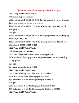 VBT Toán lớp 3 Bài 61 (Kết nối tri thức): Làm tròn số đến hàng nghìn, hàng chục nghìn