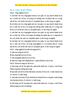 Trắc nghiệm Công nghệ tế bào Sinh học 10 Cánh diều