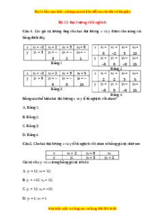Trắc nghiệm Đại lượng tỉ lệ nghịch Toán 7 Kết nối tri thức
