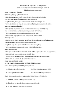 Đề cương ôn tập giữa học kì 1 Kinh tế pháp luật 12 Kết nối tri thức