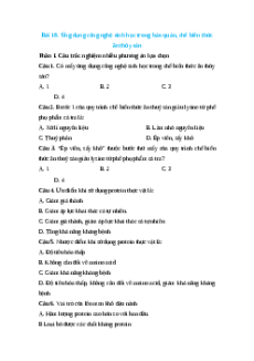 Trắc nghiệm Bài 18: Ứng dụng công nghệ sinh học trong bảo quản, chế biến thức ăn thủy sản Công nghệ 12 Lâm nghiệp-Thủy sản Kết nối