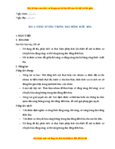 Giáo án Năng lượng trong dao động điều hoà Vật lí 11 Cánh diều