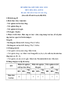 5 đề thi Hóa học 10 Cuối kì 2 Kết nối tri thức cấu trúc mới