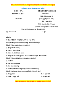 Đề thi Công nghệ 11 cuối kì 2 Cánh diều (Công nghệ chăn nuôi) - Đề 2
