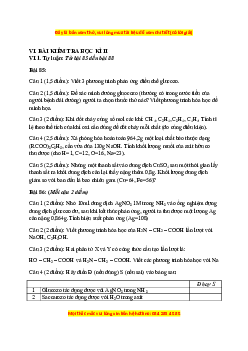 Đề kiểm tra Học kì 2 Hóa học 9