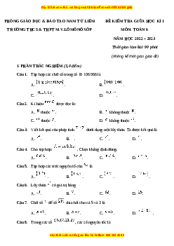 Đề thi giữa kì 1 Toán 6 Kết nối tri thức Trường THCS & THPT M.V.LÔMÔNÔXÔP