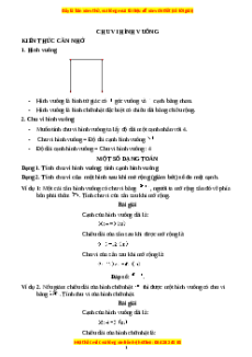 Chuyên đề Chu vi hình vuông Toán lớp 3 nâng cao Cánh diều