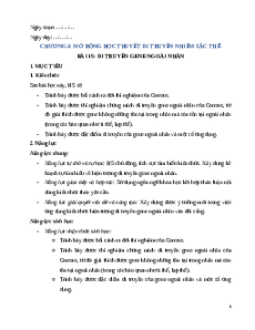 Giáo án Bài 15 Sinh học 12 Kết nối tri thức: Di truyền gene ngoài nhân