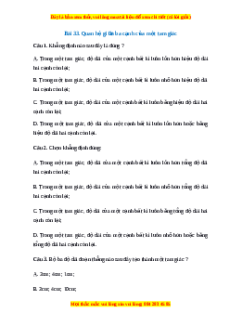 Trắc nghiệm Quan hệ giữa ba cạnh của một tam giác Toán 7 Kết nối tri thức